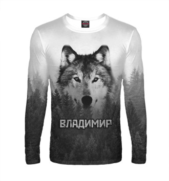 Лонгслив Волк над лесом - Владимир