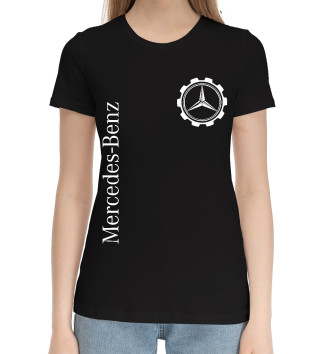 Женская Хлопковая футболка Мерседес minimalism