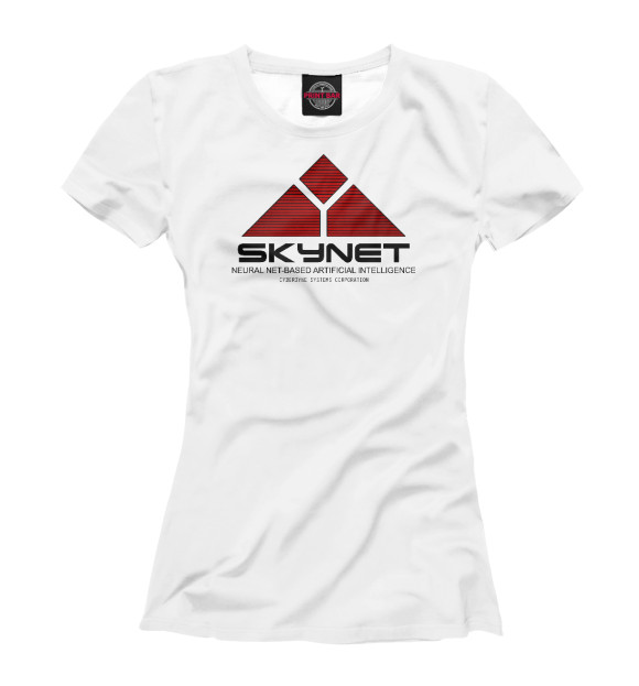Футболка skynet logo white для девочек 