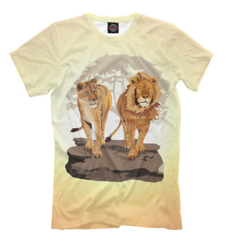 Футболка Лев с львицей