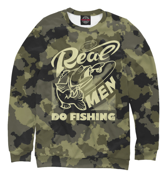 Свитшот Real men do fishing для девочек 