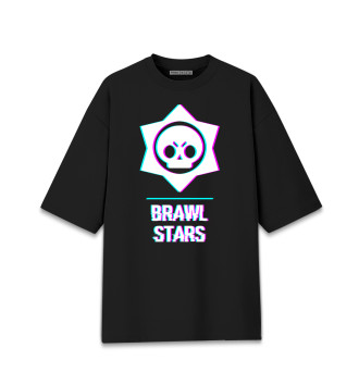 Мужская Хлопковая футболка оверсайз Brawl Stars Glitch