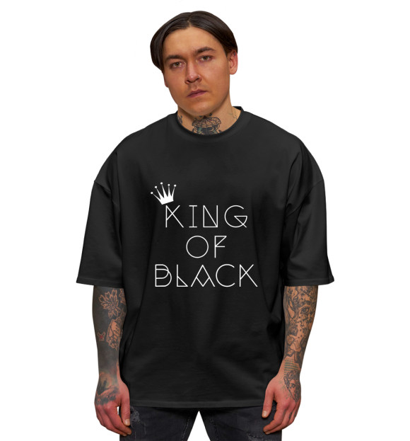 Мужская Хлопковая футболка оверсайз King of black