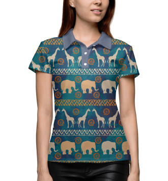 Женское Поло Слоны и жирафы