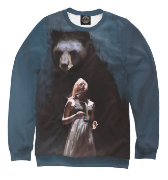 Свитшот для девочек Девушка с медведем