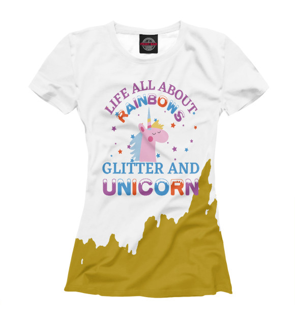 Футболка Glitter and Unicorn для девочек 