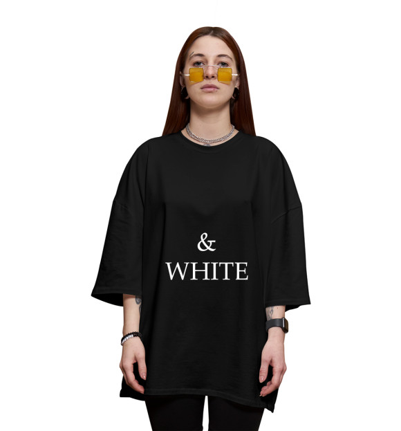 Женская Хлопковая футболка оверсайз Black & White