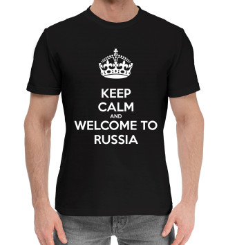 Мужская Хлопковая футболка Welcome to Russia