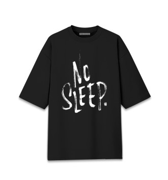 Мужская Хлопковая футболка оверсайз No Sleep