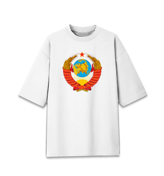 Мужская Хлопковая футболка оверсайз Герб СССР