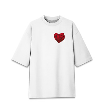 Мужская Хлопковая футболка оверсайз Сердце
