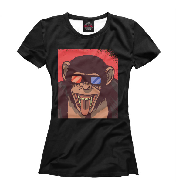 Футболка Шимпанзе в 3D очках для девочек 