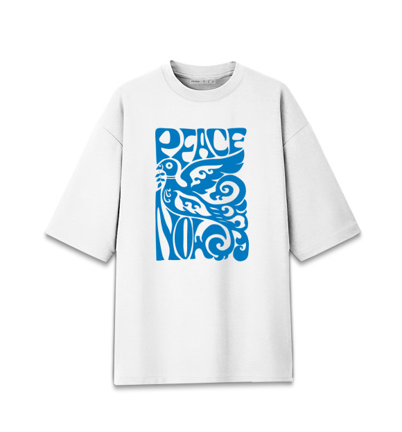 Мужская Хлопковая футболка оверсайз Голубь Мира Peace