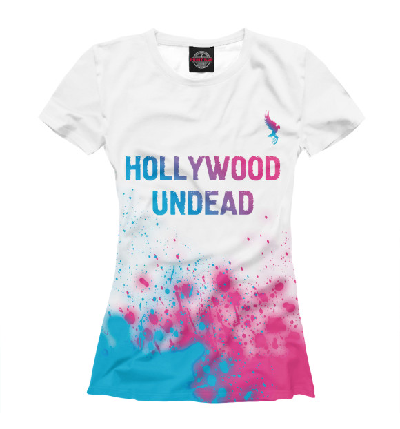 Футболка Hollywood Undead Neon Gradient (брызги) для девочек 