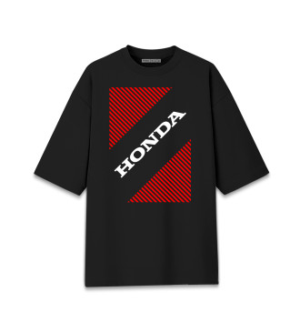 Женская Хлопковая футболка оверсайз Хонда - Полосы
