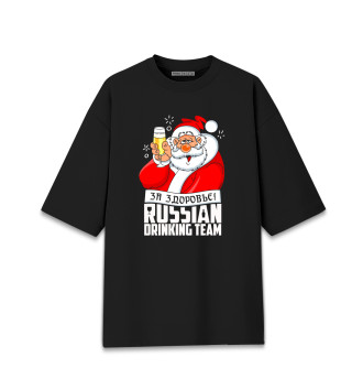 Хлопковая футболка оверсайз Прикольный Дед Мороз (4.2)