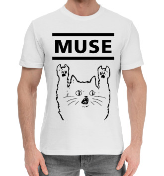 Мужская Хлопковая футболка Muse - Rock Cat