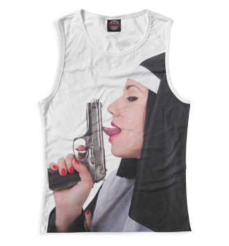 Майка для девочек Монашка с пистолетом