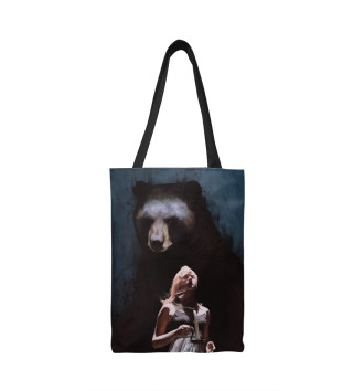 Сумка-шоппер Девушка с медведем