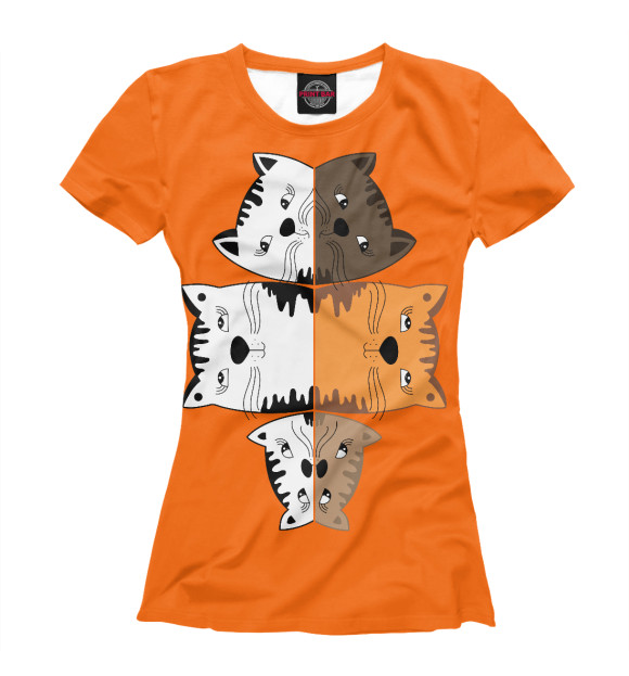 Футболка Оранжевые коты для девочек 