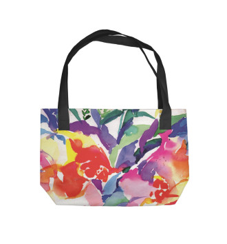 Пляжная сумка Акварельные цветы