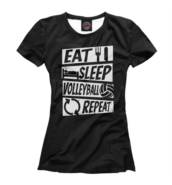 Футболка Eat, Sleep, Volleyball для девочек 
