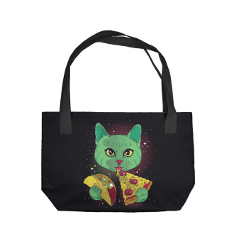 Пляжная сумка Cosmic pizza cat