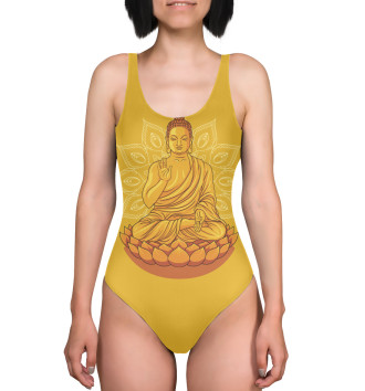 Купальник-боди Золотой Будда с мандалой и лотосом