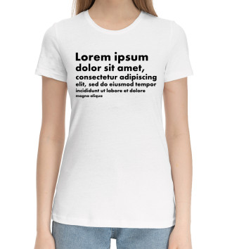 Женская Хлопковая футболка Lorem ipsum