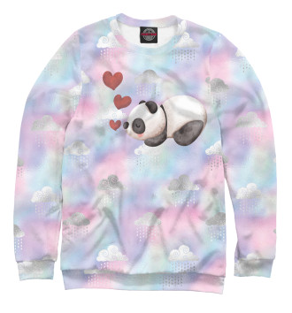 Свитшот для девочек Панда с сердечками