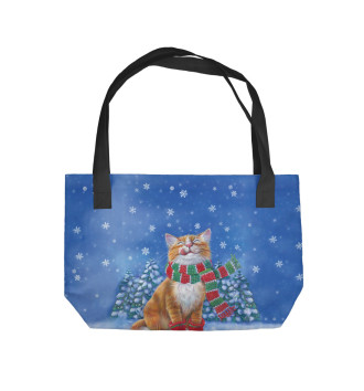 Пляжная сумка Christmas Cat