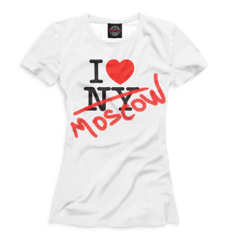 Футболка для девочек I Love Moscow