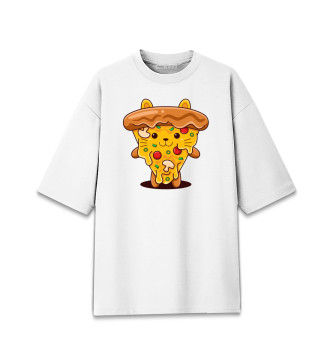 Мужская Хлопковая футболка оверсайз Pizza