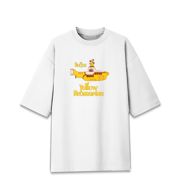 Мужская Хлопковая футболка оверсайз On a Yellow Submarine