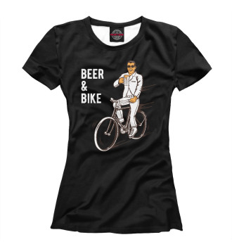Женская Футболка Велосипед и пиво