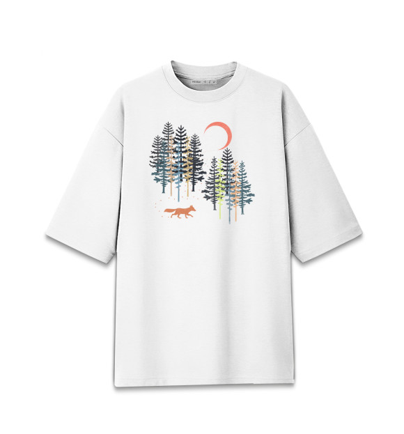 Женская Хлопковая футболка оверсайз Moon Forest