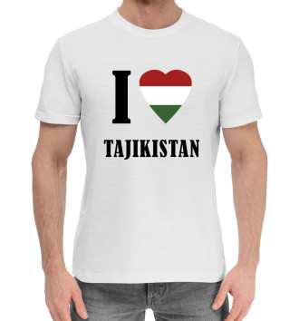 Мужская Хлопковая футболка I love Tajikistan