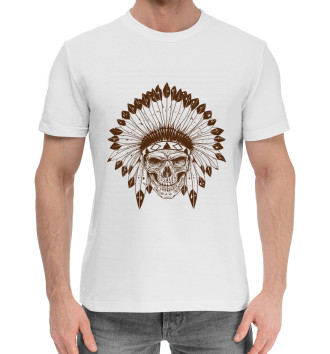 Мужская Хлопковая футболка Indian Skull 2