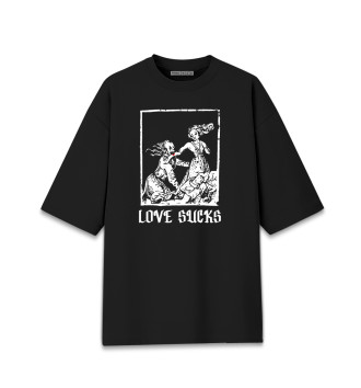 Хлопковая футболка оверсайз Love sucks