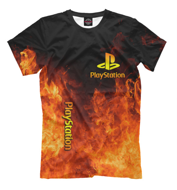 Футболка Playstation в огне для мальчиков 