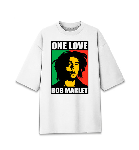 Женская Хлопковая футболка оверсайз Боб Марли