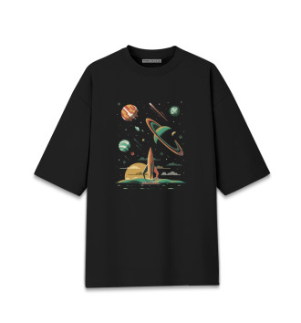 Мужская Хлопковая футболка оверсайз Космос