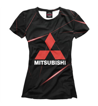 Футболка для девочек Mitsubishi фон геометрия