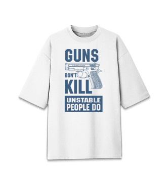 Хлопковая футболка оверсайз Оружие не убивает