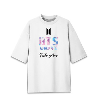 Женская Хлопковая футболка оверсайз BTS
