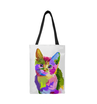 Сумка-шоппер Разноцветный котик