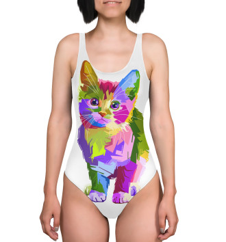Купальник-боди Разноцветный котик
