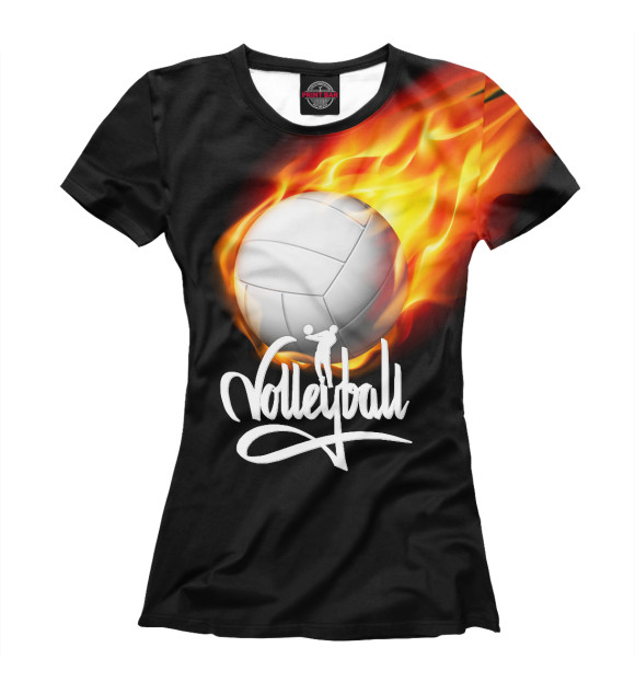 Футболка Волейбольный мяч в огне для девочек 