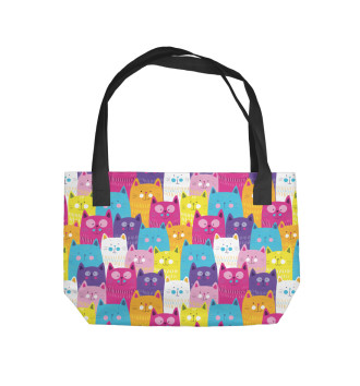 Пляжная сумка Разноцветные котики