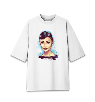 Хлопковая футболка оверсайз Audrey Hepburn